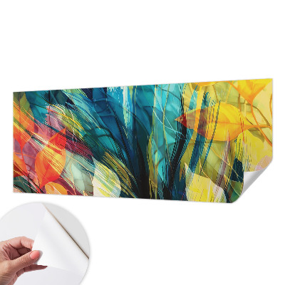 Carta da parati panoramica effetto 3D Foglie astratte