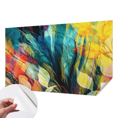 Carta da parati panoramica effetto 3D Foglie astratte