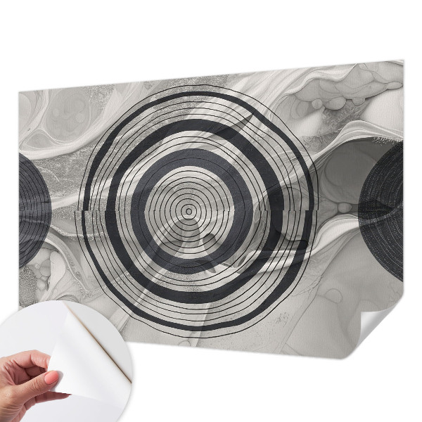 Fotomurale effetto 3D Cerchi grigi
