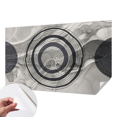 Fotomurale effetto 3D Cerchi grigi