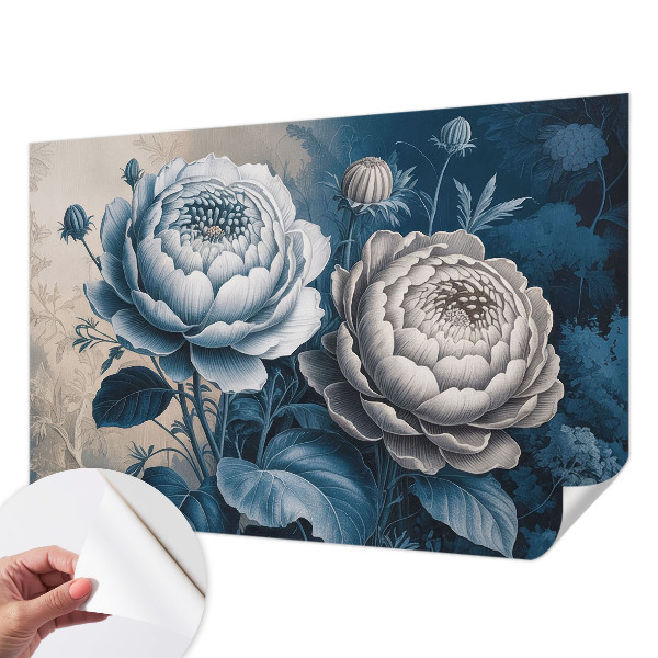 Carta da parati effetto profondità Fiori romantici