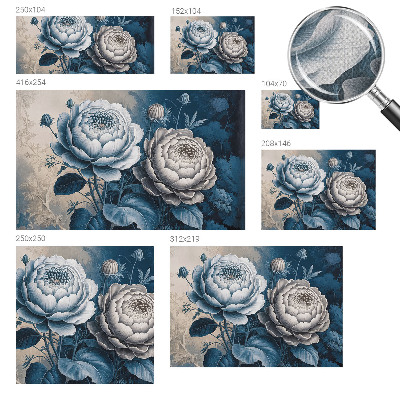 Carta da parati effetto profondità Fiori romantici