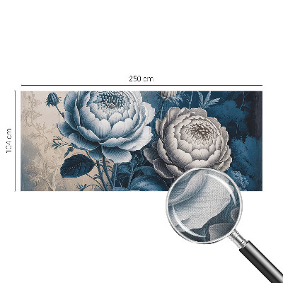 Carta da parati effetto profondità Fiori romantici