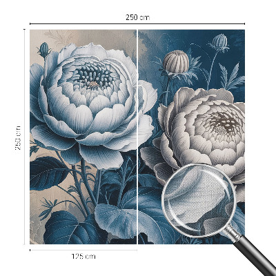 Carta da parati effetto profondità Fiori romantici