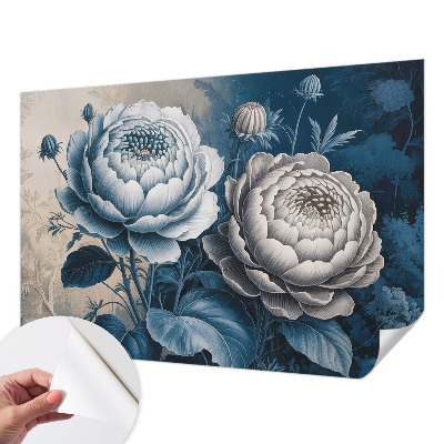 Carta da parati effetto profondità Fiori romantici