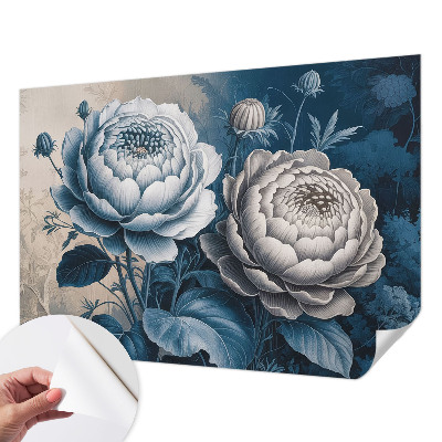 Carta da parati effetto profondità Fiori romantici