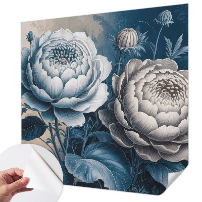 Carta da parati effetto profondità Fiori romantici