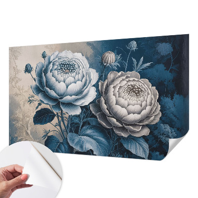 Carta da parati effetto profondità Fiori romantici