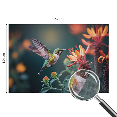 Carta da parati panoramica effetto 3D Fiori per colibrì