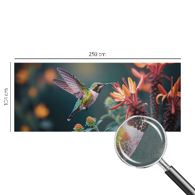 Carta da parati panoramica effetto 3D Fiori per colibrì