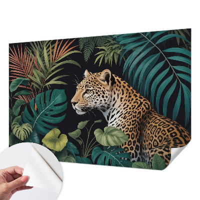 Carta da parati cameretta leopardo esotico