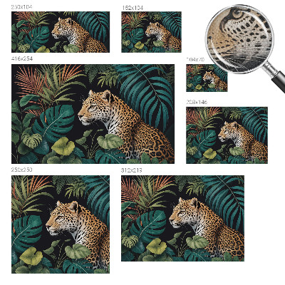 Carta da parati cameretta leopardo esotico