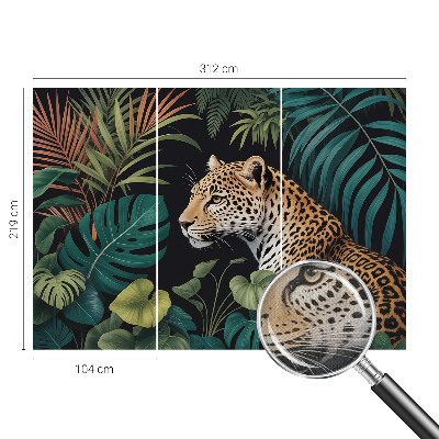 Carta da parati cameretta leopardo esotico