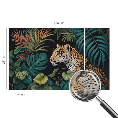 Carta da parati cameretta leopardo esotico