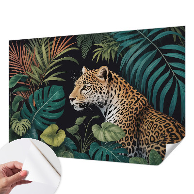 Carta da parati cameretta leopardo esotico