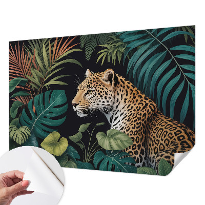 Carta da parati cameretta leopardo esotico