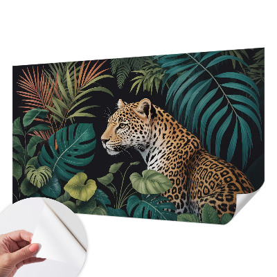 Carta da parati cameretta leopardo esotico