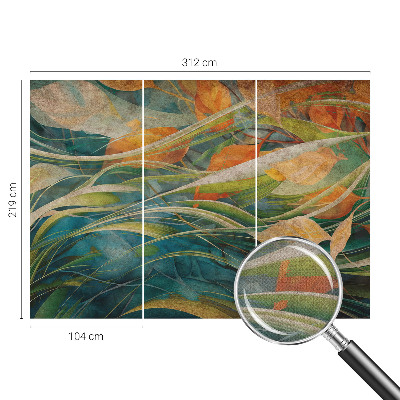 Carta da parati panoramica effetto 3D Paesaggio autunnale