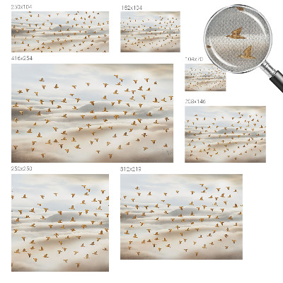 Carta da parati per cameretta Uccelli in volo
