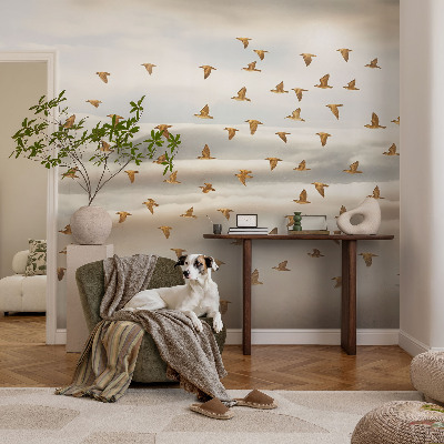 Carta da parati per cameretta Uccelli in volo