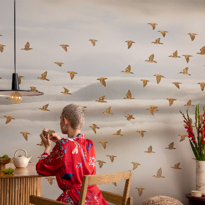 Carta da parati per cameretta Uccelli in volo