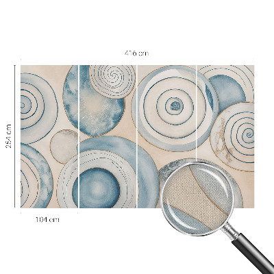 Carta da parati panoramica effetto 3D Vortici a spirale