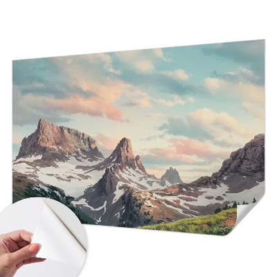 Carta da parati cameretta panorama montano