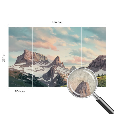 Carta da parati cameretta panorama montano