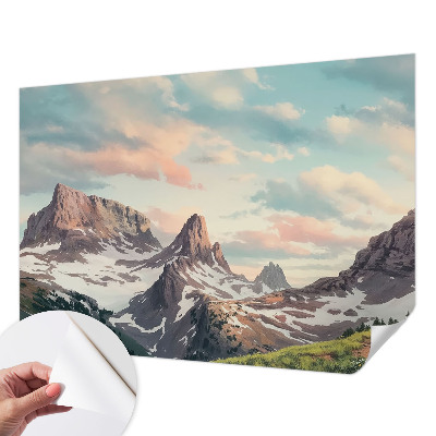 Carta da parati cameretta panorama montano