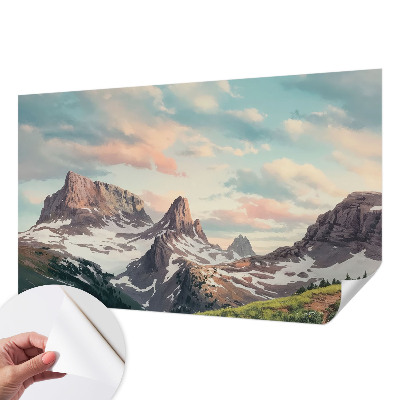 Carta da parati cameretta panorama montano