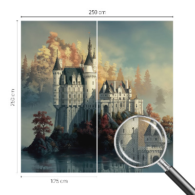 Carta da parati effetto profondità Castello delle fiabe