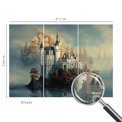 Carta da parati effetto profondità Castello delle fiabe