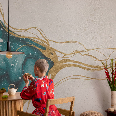 Fotomurale per bambini Linee turchesi