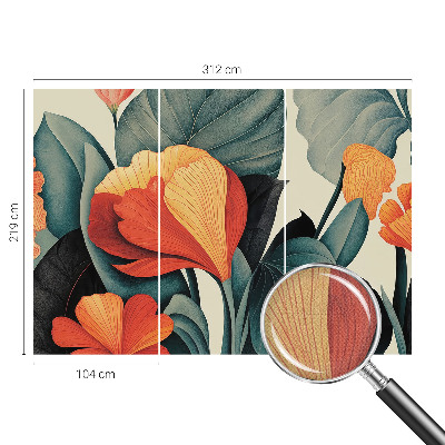 Fotomurale 3D Fiori colorati