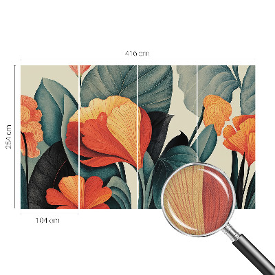 Fotomurale 3D Fiori colorati