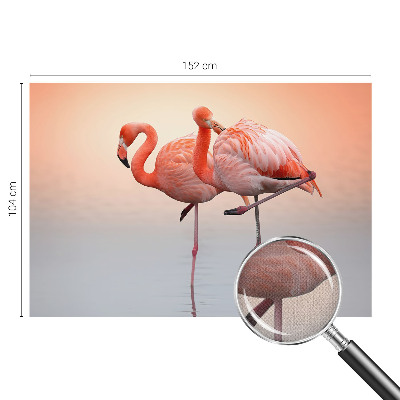 Carta da parati panoramica effetto 3D Fenicotteri delicati