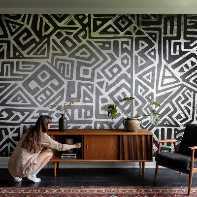 Carta da parati effetto profondità Labirinto geometrico