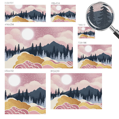 Fotomurale per bambini Tramonto rosa