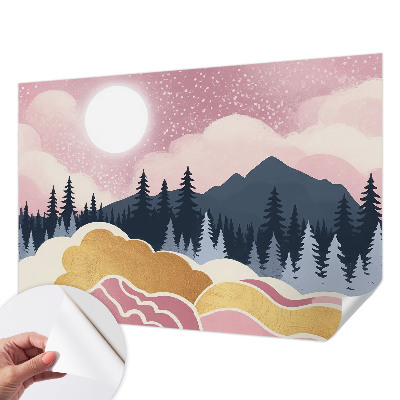 Fotomurale per bambini Tramonto rosa