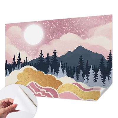 Fotomurale per bambini Tramonto rosa
