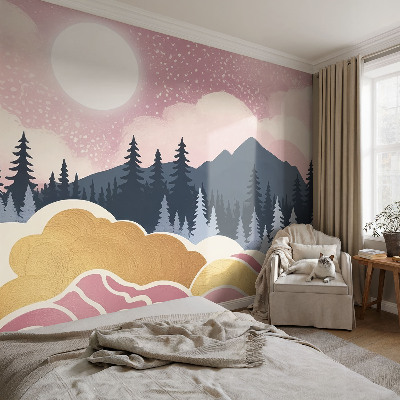 Fotomurale per bambini Tramonto rosa