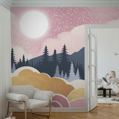 Fotomurale per bambini Tramonto rosa