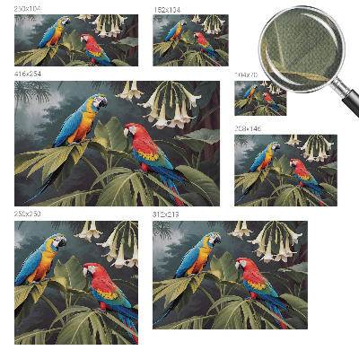 Carta da parati adesiva pappagalli colorati