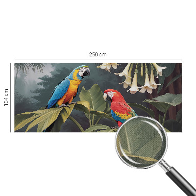 Carta da parati adesiva pappagalli colorati