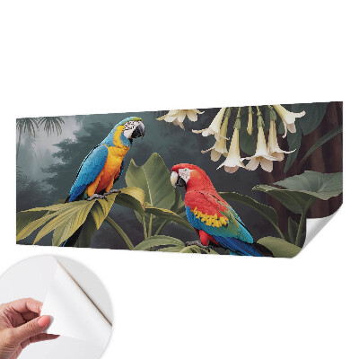 Carta da parati adesiva pappagalli colorati