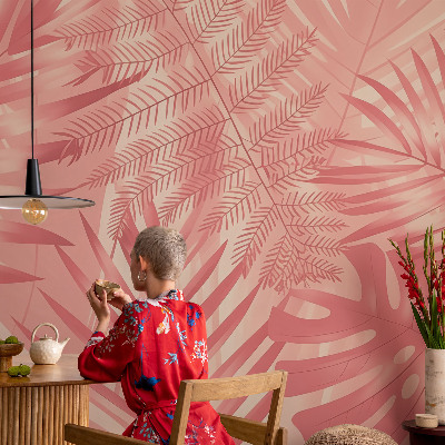 Carta da parati cameretta Foglie tropicali