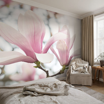 Carta da parati cameretta Fiori di magnolia