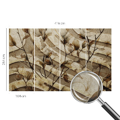 Fotomurale effetto 3D flora classica