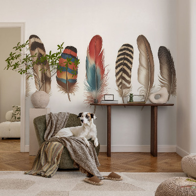 Carta da parati per cameretta Piume colorate