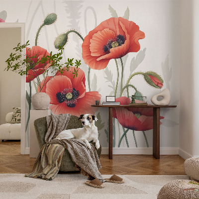 Fotomurale per bambini papaveri rossi